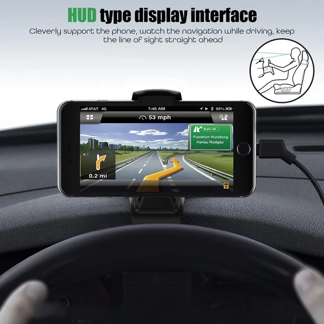Universal Phone Holder HUD Dashboard Mount Phone Holder In Car Stand  Bracket Support Smartphone Voiture Auto Telephone Clip GPS - AliExpress
