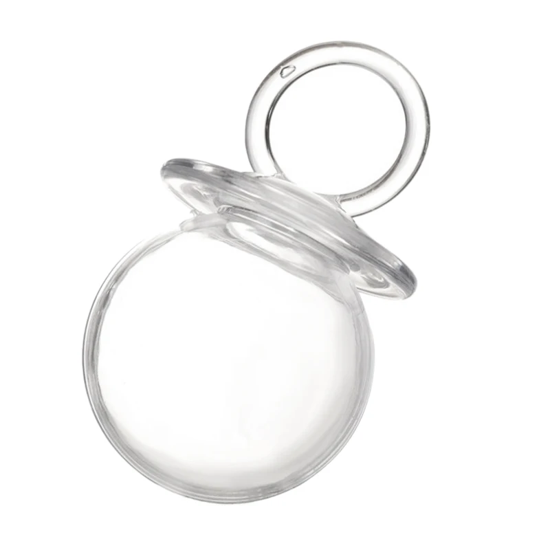 

EASY-12Pcs Transparent Bride Groom Wedding Favor Candy Box Clear Pacifier Candy Box Baby Shower Candy Box Party Supplies