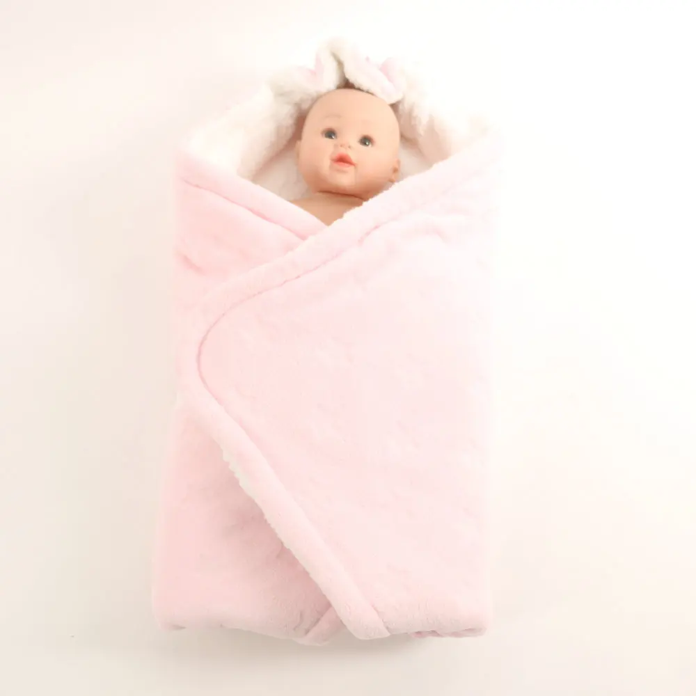 baby blankets newborn swaddle blanket diaper cocoon coral fleece blanket Sherpa babynewborn blanket bedding - Цвет: Розовый