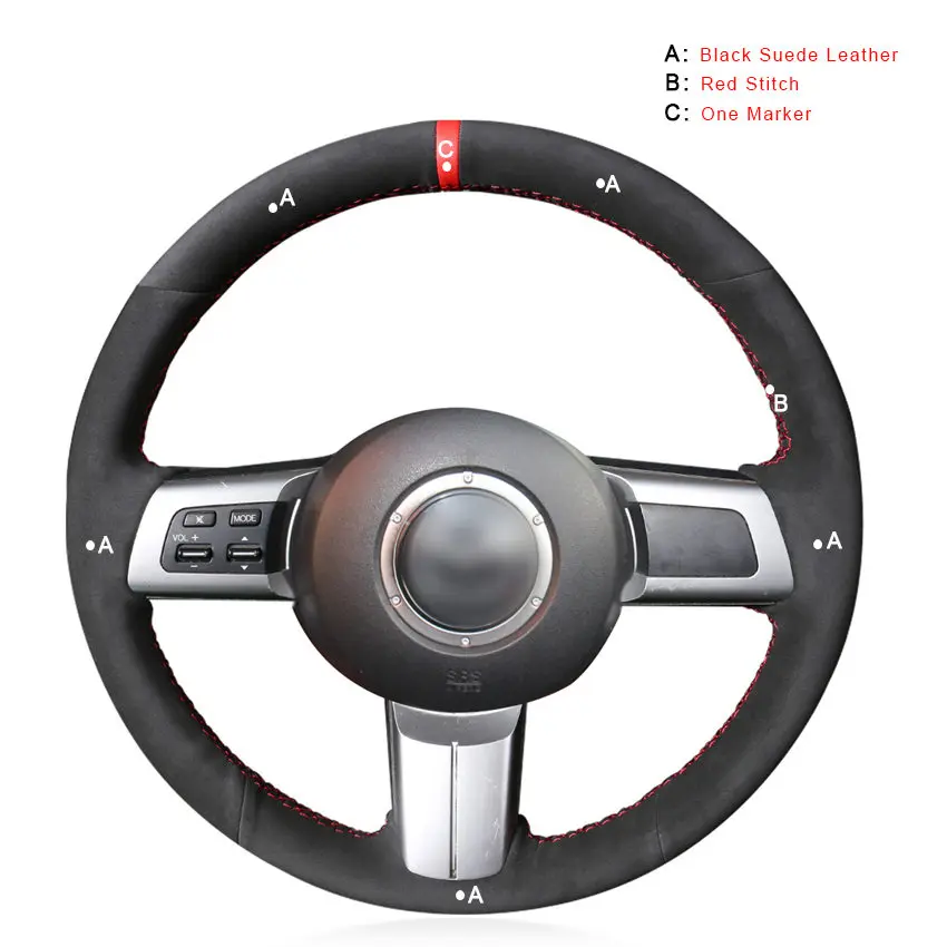 Suede Leather Авто оплетка на крышке рулевого колеса для Mazda MX-5 2009-2013 RX-8 2009-2013 CX-7 CX7 2007-2009 покрытие для интерьера автомобиля - Название цвета: Suede Leather