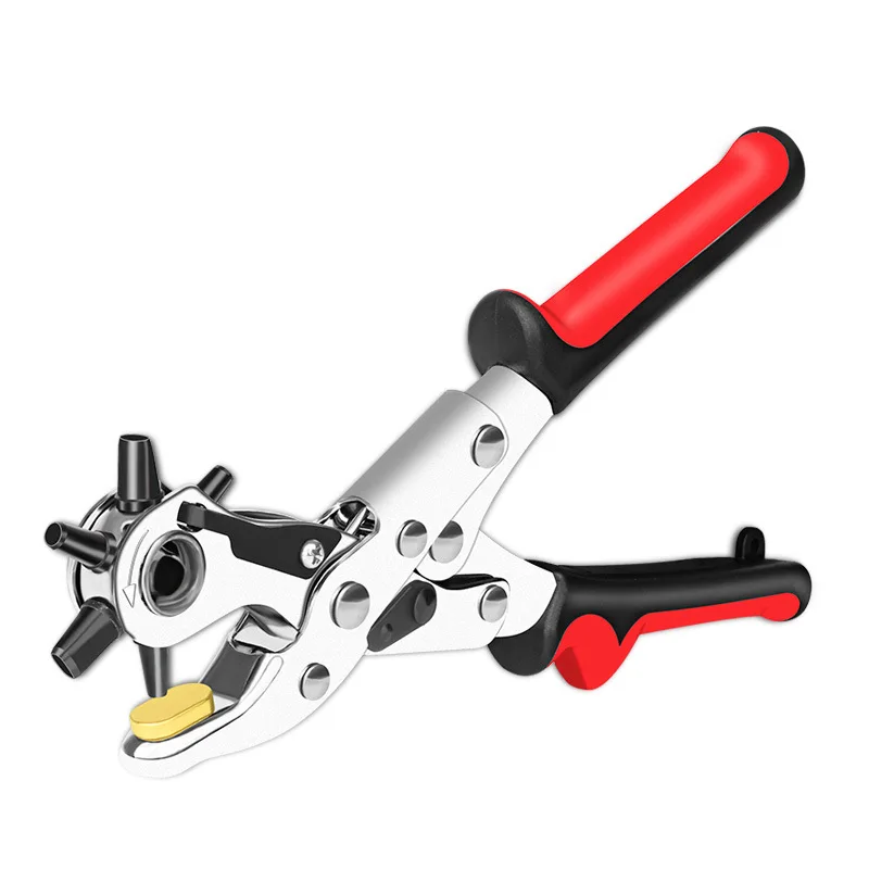 

Hot Leather Punch Plier on Belt Crimping Hand Tool Multifunctional Wire Cutter Carbon Steel Paper Punch Machine Free shipping