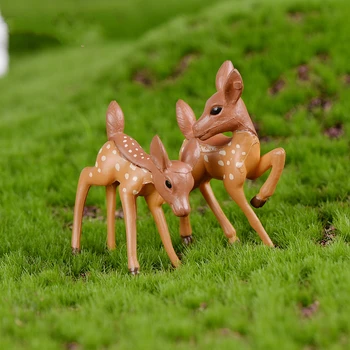 

Miniature Animals Fawn Couple Figurine Fairy House Garden Miniatures Micro Landscape Ornaments Desk Office Decor DIY Mini 2020