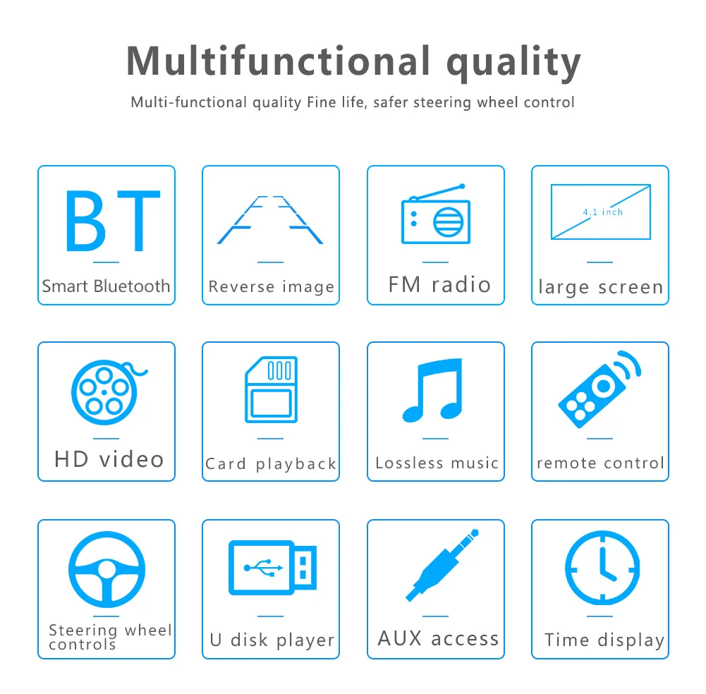 1 Din автомобильный MP5 плеер fm-радио с управление рулевым колесом 1DIN Авторадио Bluetooth USB AUX Поддержка камеры заднего хода