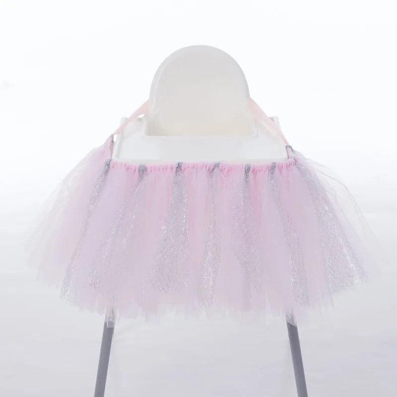 Фатиновые юбки-пачки для стола, украшение душевой кабины для малышей, детский высокий стульчик, синие, вечерние, милые, розовые, свадебные, декоративные накидки для стульев