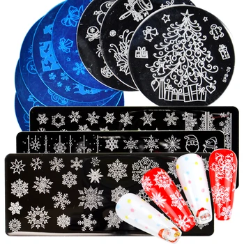

Nail Art Stamping Plate Flower Animal Lace New Year Merry Christmas Design Nail Template Stamp Image Manicure Stencil