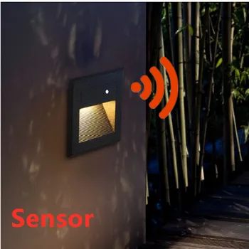 

Waterproof Outdoor Sensor Led Stair Step Light 15Leds PIR Motion Sensor Recessed Wall Corner Light LED Footlight Night light