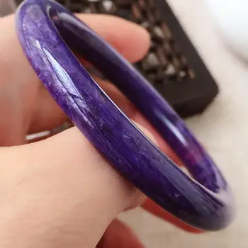 

Z314 Charoite Bangle Fine Jewelry Perimeter 56.5mm total 31grams Natural Charoite Female's Bangles for Women's Fine Bangles