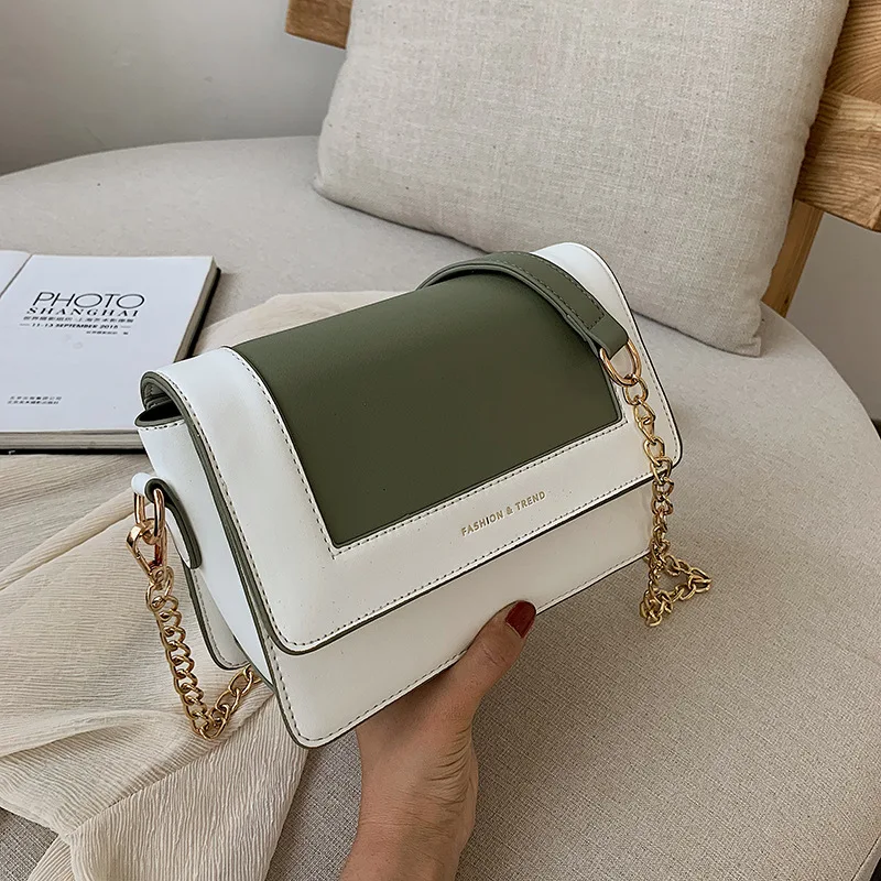 

Summer 2019 New Women's Bag Coloured Small Square Bag Chain Slanting Single Shoulder Bag
