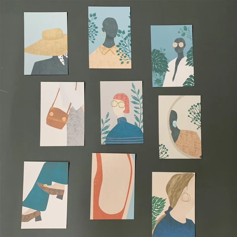 

Открытка с абстрактным изображением современной девушки, маятниковый реквизит для украшения стен в стиле художника, канцелярские принадле...