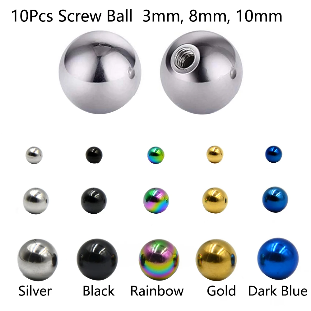 Stainless Steel Replacement Balls Stainless Steel Bead Accessory 10
