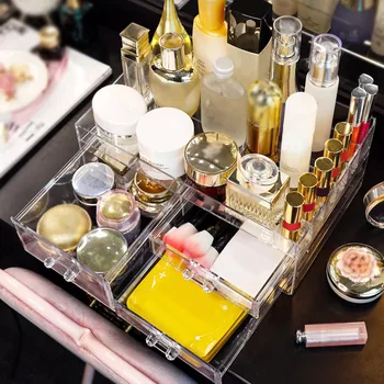 

Makeup Organizer 3 Drawers Acrylic Cosmetic Storage And Jewelry Display Box Drawer Acrylic Lipstick Holder Sundries Container