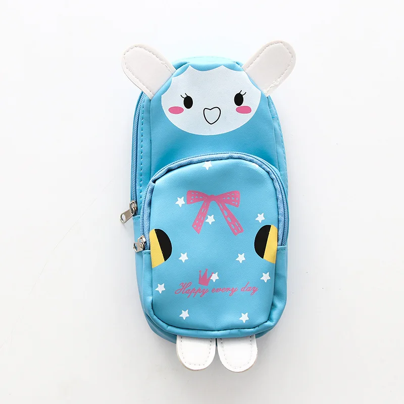 Kawaii животное из мультфильма Реалистичная Индивидуальная сумка-карандаш Студенческая многофункциональная Большая вместительная холщовая ручка Футляр пенал