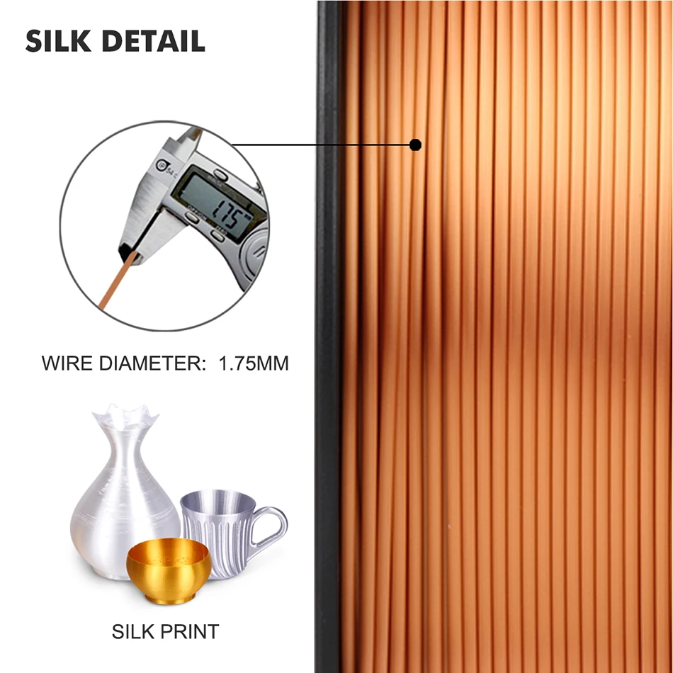 Filamento de Seda do Pla Textura de Seda Filamento do Pla para a Impressão da Impressora Sunlu Materiais Lisamente 3d 1.75mm 1kg - Imagem 3