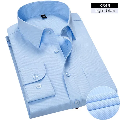 KB49 light blue DAVYDAISY Новое поступление мужские на сезон осень-весна рубашки мужские Саржевые рубашки модная повседневная Рабочая деловая брендовая одежда 9 цветов DS-264 - Цвет: KB49 light blue