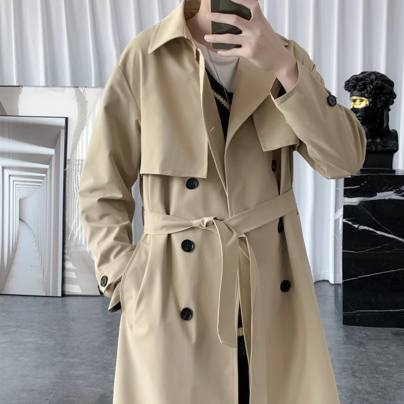남성용 하이 퀄리티 더블 브레스트 트렌치 코트, 캐쥬얼 재킷, 풀 사이즈 M-5XL, 가을 패션 코트, 2024 신상