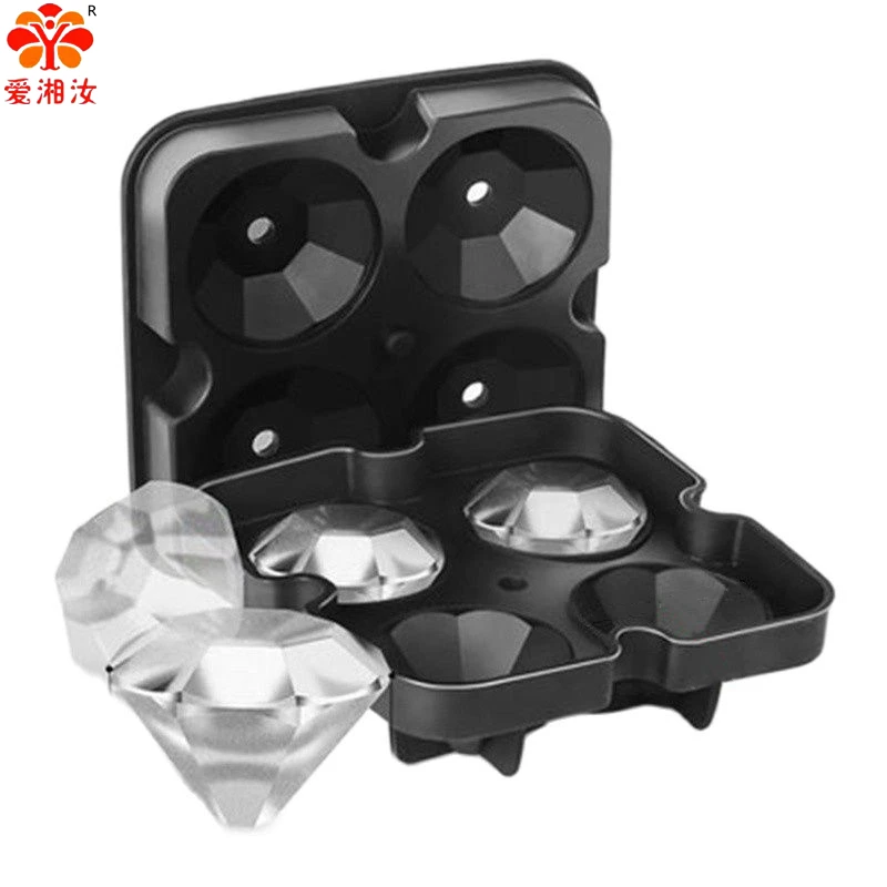 Stampo Per Ghiaccio Gomma Siliconica Diamante Alligatore Nero Confezione Da 4 Bar Personalizzato Cocktail Maker Vassoio Per Cubetti Di Ghiaccio Ice Mo