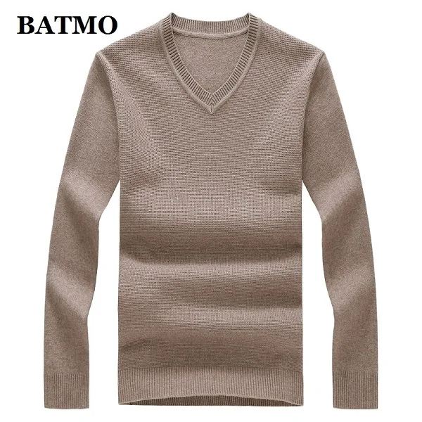 Khaki BATMO Новое поступление осенние высококачественные повседневные мужские свитера, мужской свитер, большие размеры M-8XL 9993 - Color: Khaki