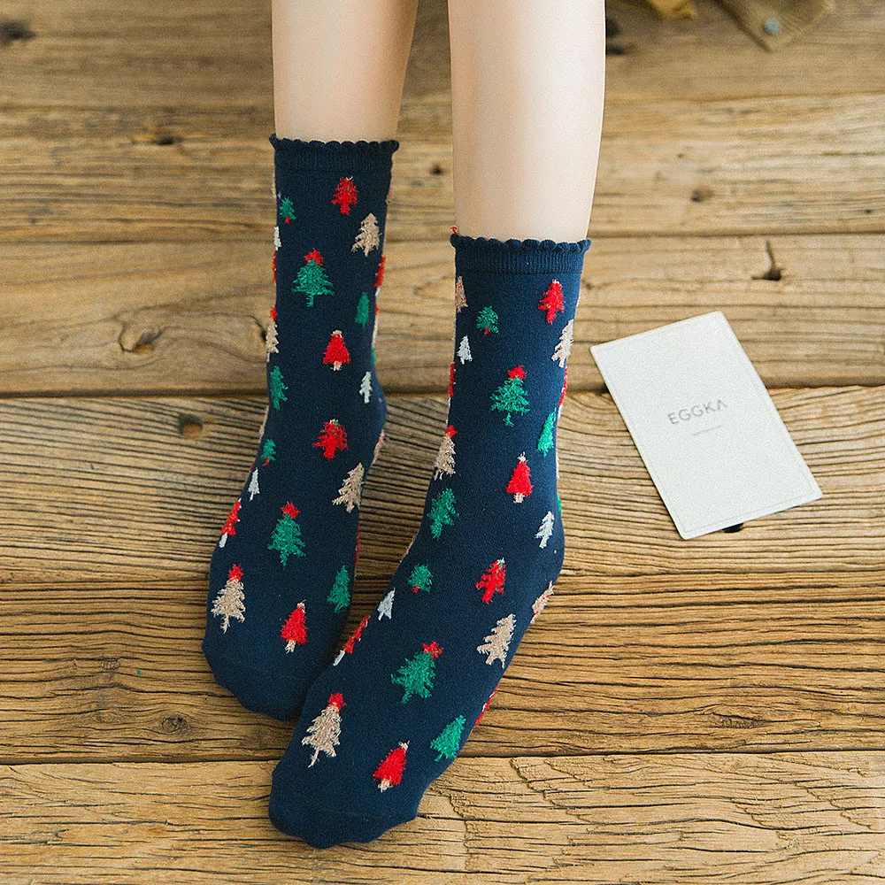 

Funny Cute Cartoon Socks Christmas Women Cotton Multi-Color Women's Winter Socks harajuku skarpetki calcetines носки с принтом