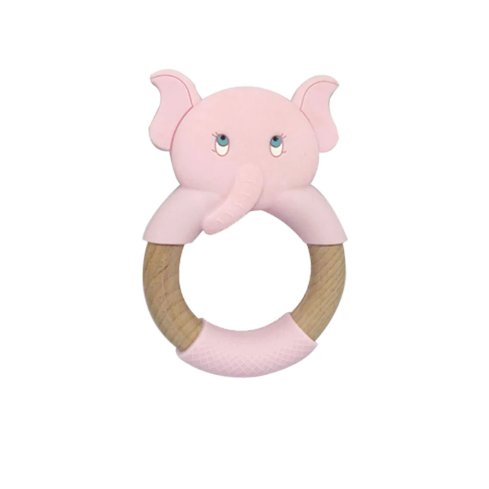 Woel Well1pcs без БФА, силиконовый деревянный кольцо, подвеска-прорезыватель в форме коровы, слона, животного, ожерелье, сделай сам, игрушка для жевания, подарок для младенцев - Цвет: 4