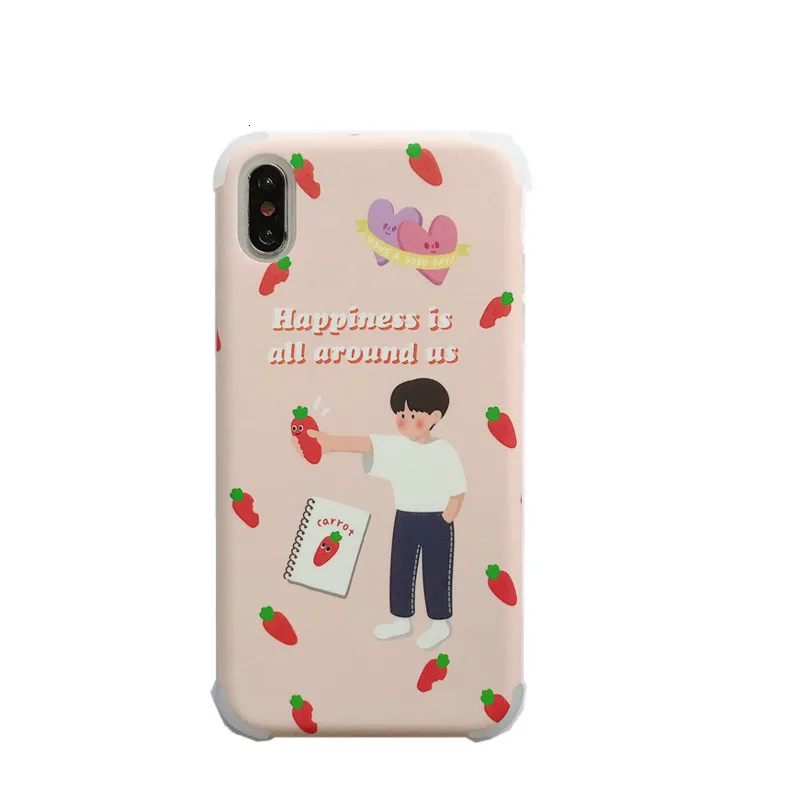Personality couple illustration phone case for iPhone X XS XR XSMax 8 7 6 6S PluS hard shell drop protection cover |