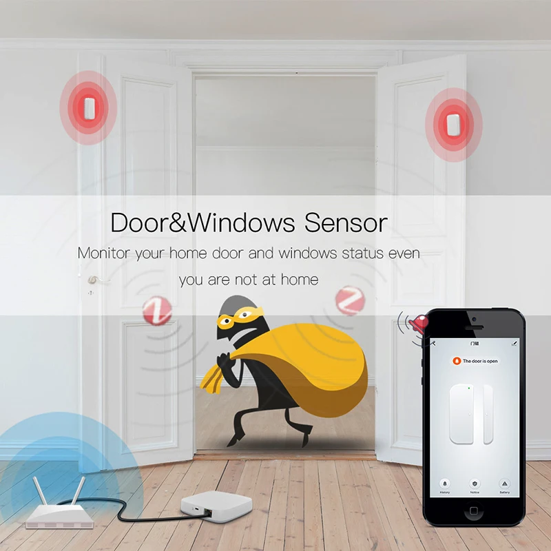 Комплект Zigbee Smart Gateway Hub Tuya умный дом автоматизация сцены охранная сигнализация комплект PIR двери окна датчик температуры и влажности