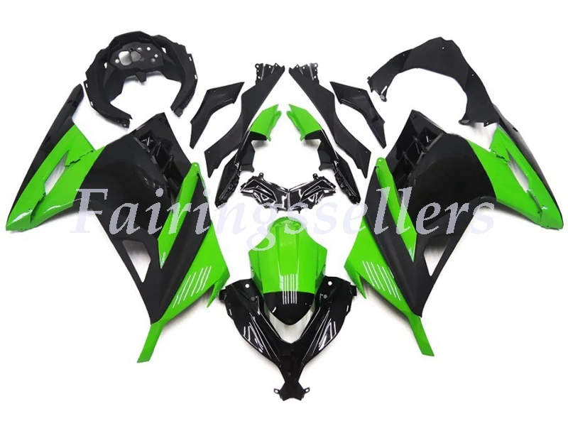 

New ABS Plastic Injection Molding Motorcycle Fairings kit Fit for Kawasaki Ninja 300 EX300 ninja300r 08-13 Black and Green Gloss