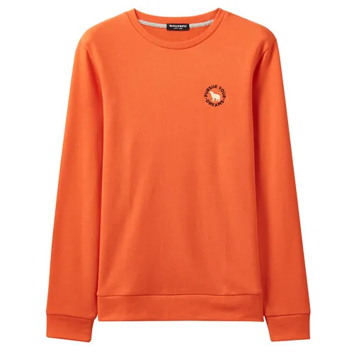 06Orange Giordano мужской джемпер с круглым вырезом и длинными рукавами, из натурального хлопка с вышивкой белого мишки на груди - Цвет: 06Orange