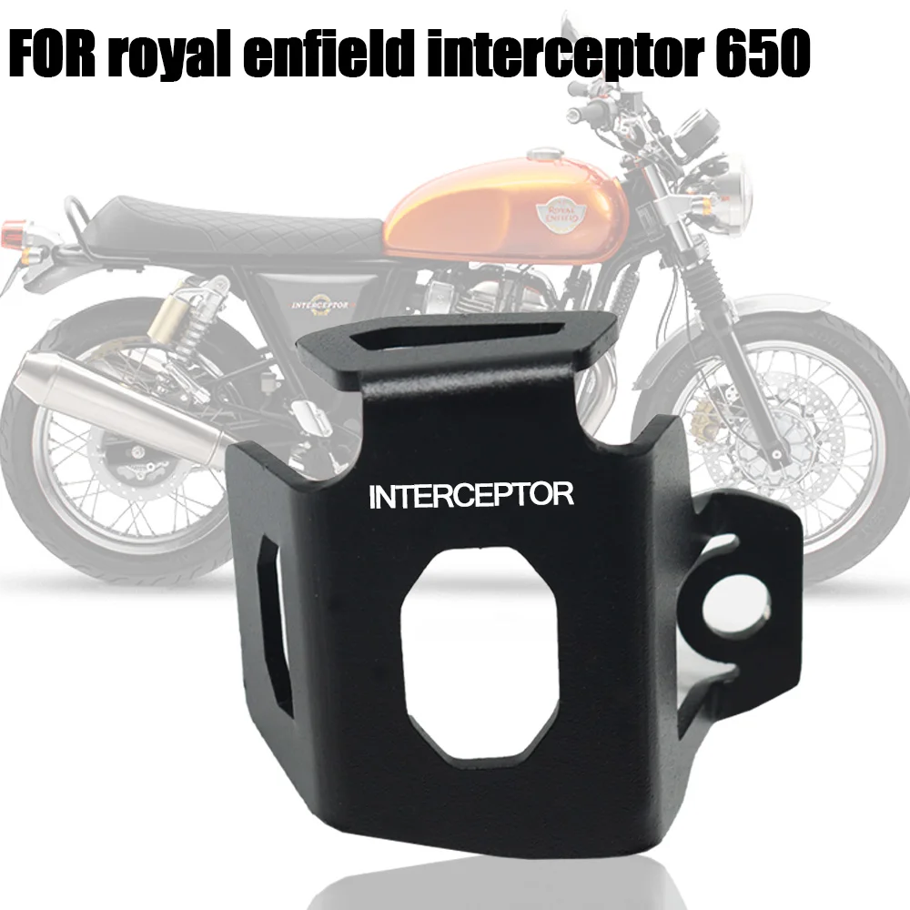 

CNC aluminum Motorcycle Accessories Rear Brake Fluid Reservoir Guard Cover Protector For royal enfield interceptor 650