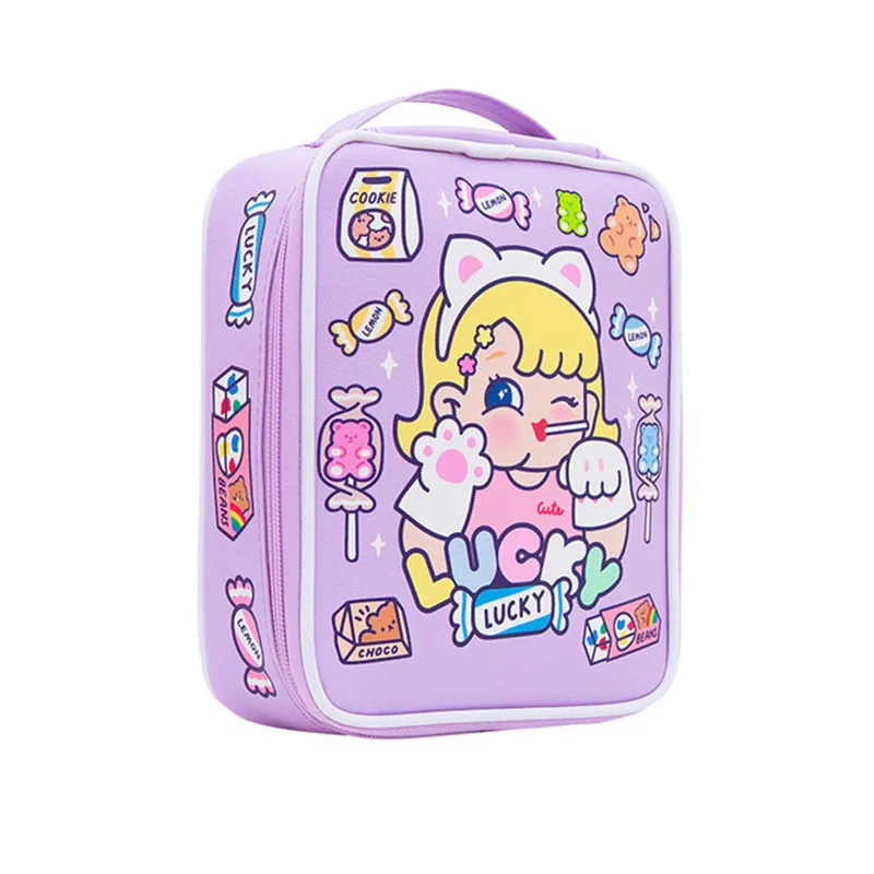 Школьный пенал из искусственной кожи с 40 отверстиями вместительный цветной