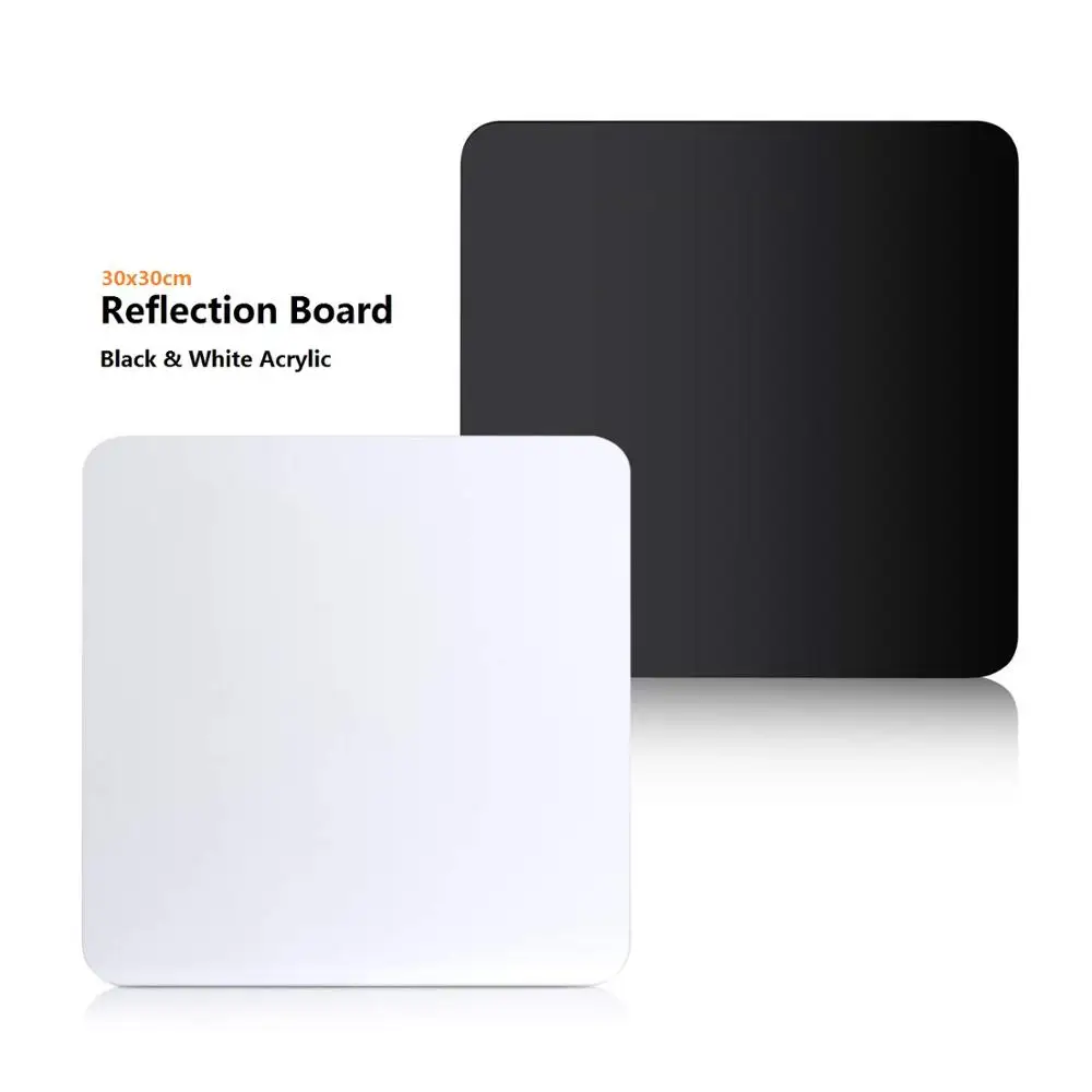 Photography Reflector 30x30cm Reflective White & Black Acrylic Background Boards for Product Table Top Shooting photography reflector
