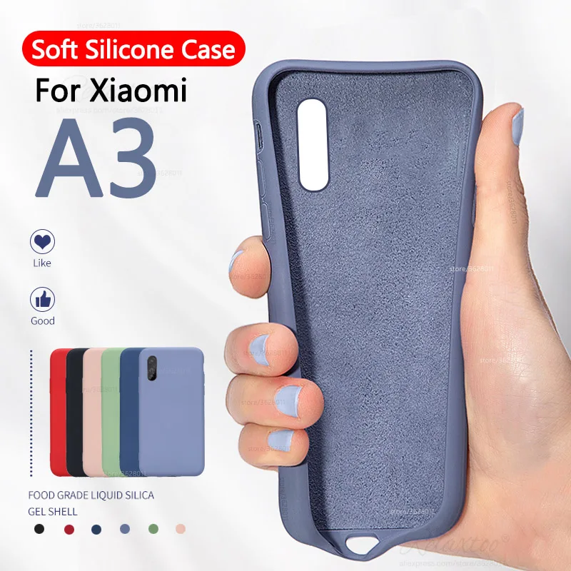 

2019 soft tup Liquid Silicone Case for xiaomi mi a3 lite phone case protective Cover for xiaomi xiomi mia3 a 3 lite couqe shell