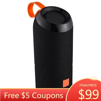 

Portable Bluetooth Speaker Cylindrical with FM Radio Wireless Boom Box Supports TF Card Can Be Connected To The Computer