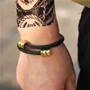 Hip Hop Stainless Steel Men Bangle Bracelet Titanium Adjustable Open Cuff Charm Bangle Jewelry Pulseras Ombre Punk Jewelry 4