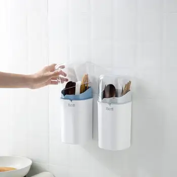 

Punch-free chopstick rack kitchen dust-proof chopstick basket with lid household chopstick holder fastzi storage box