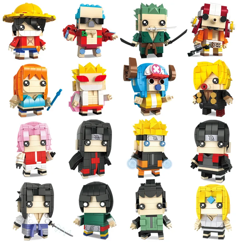 16 Uds Brickheadz Ninja bloques de construcción Luffy Zoro helicóptero modelo de figuras de acción muñeca ladrillos MOC DIY juguetes para niños regalos|Bloques| - AliExpress