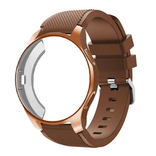 Ремешок+ чехол для samsung gear S3 Frontier S2 ремешок Galaxy watch 46 мм 42 м 22 мм ремешок для часов все вокруг защитные часы аксессуары 20 - Цвет ремешка: coffee 16