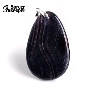 

Natural Stripe Agates Pendant Water Drop Shaped Beads for Women Men DIY Chains Necklace Handmade Charm Jewelry BA923