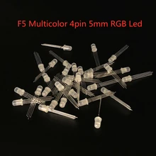 F5 многоцветный 4pin 5 мм RGB светодиод лампа триколор круглый общий анод/катод светодиодный светоизлучающий красный зеленый синий