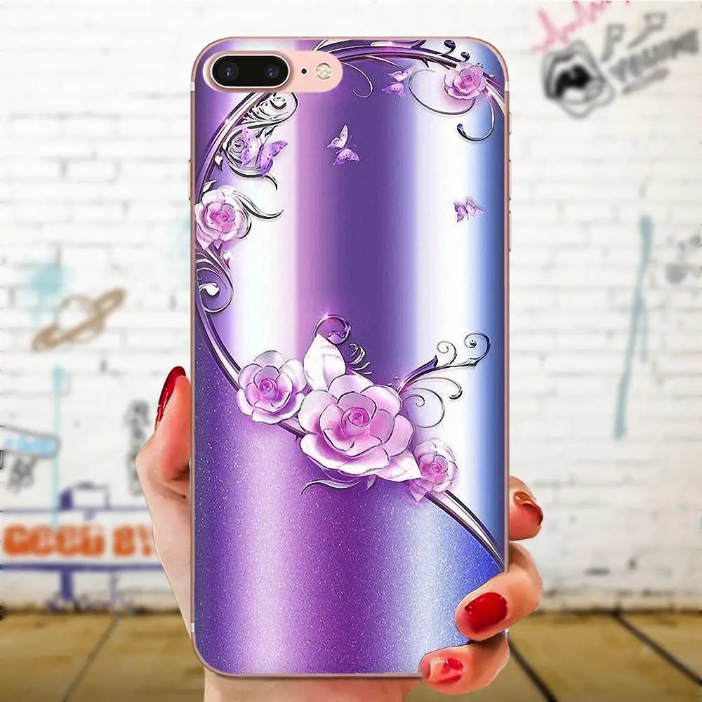 Мягкий цветочный узор из ТПУ со стразами для Huawei Honor Mate Nova Note 20 20s 30 5 5I 5T 6 7I 7C 8A 8X 9X 10