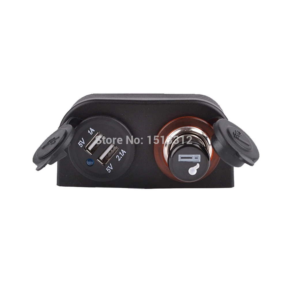 DIY Водонепроницаемый Многофункциональный автомобиль двойной USB адаптер зарядное устройство прикуривателя(12~ 24 V