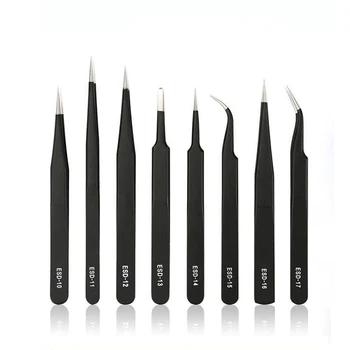 

Stainless Steel 3D Black Makeup Professional Eyelash Tweezers Eyelash Extension Tweezer Eye Lash Eyebrow Tweezers