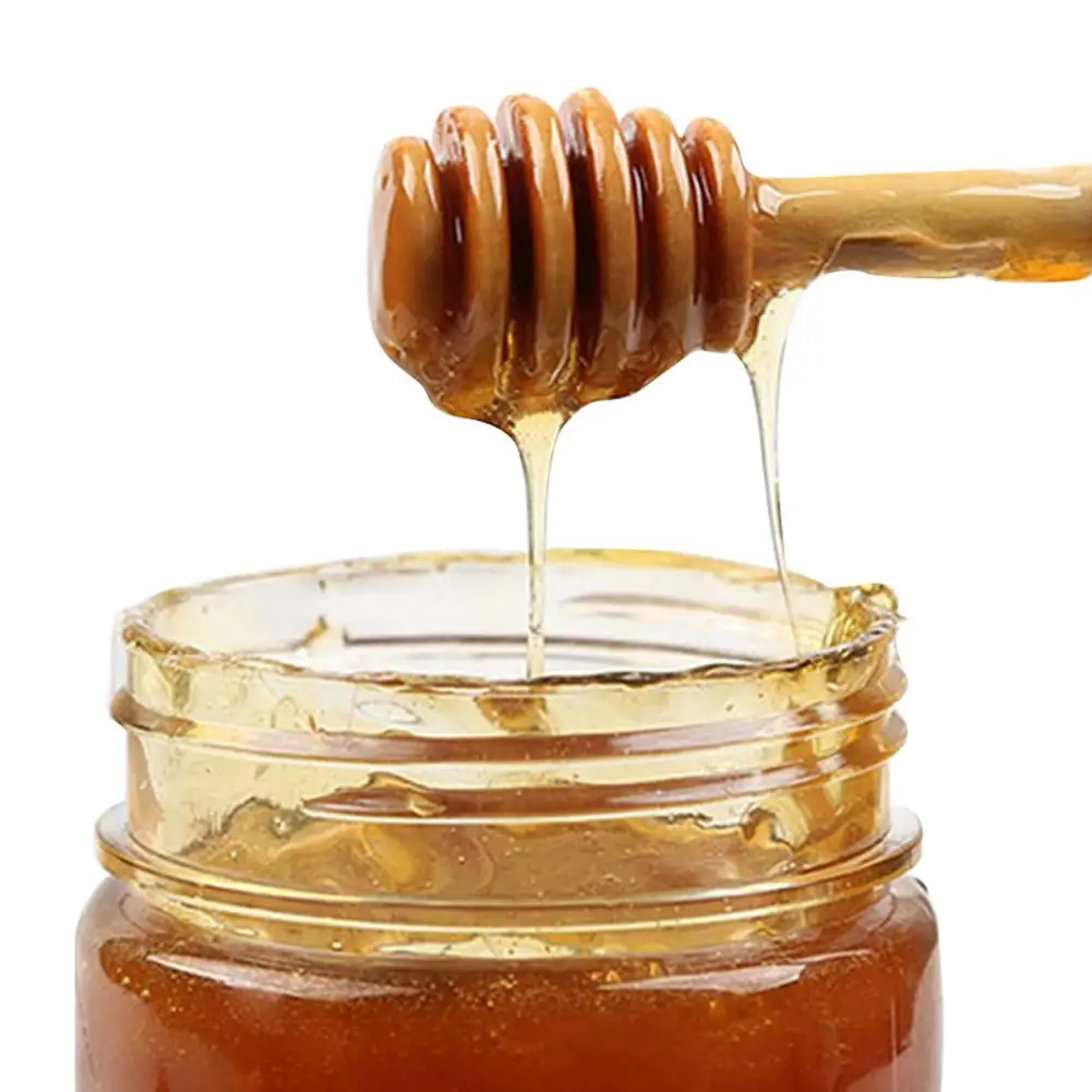

High Quality Honey Stir Bar Mixing Handle Jar Spoon Practical 1Pc Wood Dipper Honey Long Stick Supplies Honey Kitchen Tools