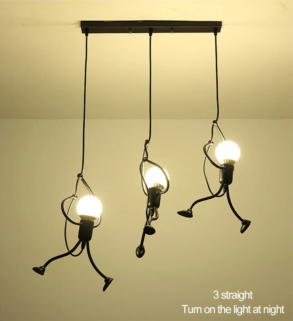 Подвесной светильник в стиле лофт s для альпинизма, художественный подвесной светильник с металлическим шнуром, подвесной светильник для домашнего декора, креативный светильник для комнаты, лампы в скандинавском стиле