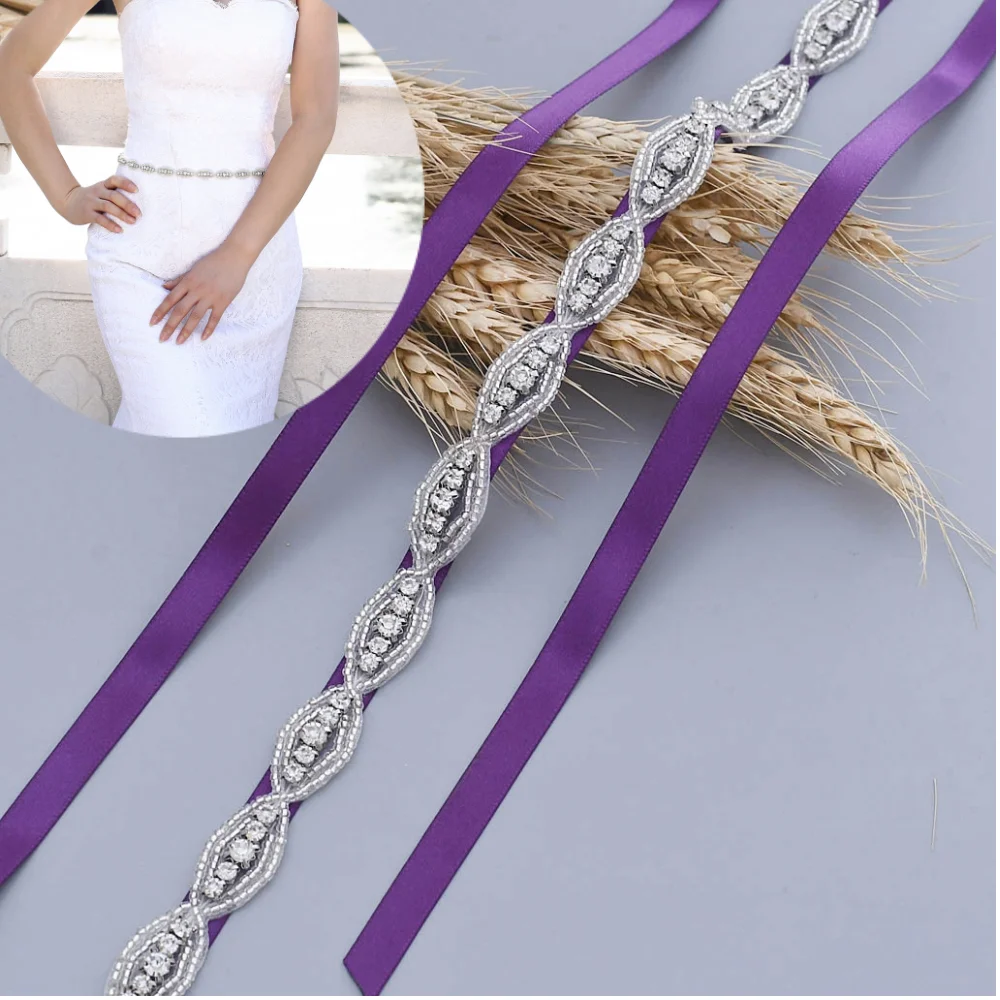

TOPQUEEN S102 bridal belts rhinestone sash girls diamond stockers madrinha rose dress belt rhinestone applique belts beads belt