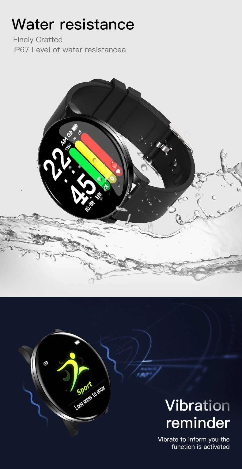 S9 водонепроницаемые Смарт-часы для iOS Android Bluetooth спортивные умные часы для мужчин и женщин часы пульсометр кровяное давление