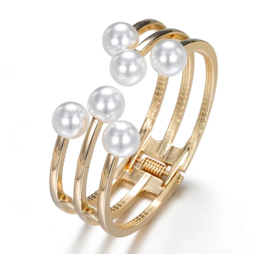 Meyfflin модные браслеты-манжеты и браслеты с искусственным жемчугом Ювелирные изделия винтажные браслеты с кристаллами золотая бижутерия серебристого цвета - Окраска металла: Style 2 Gold