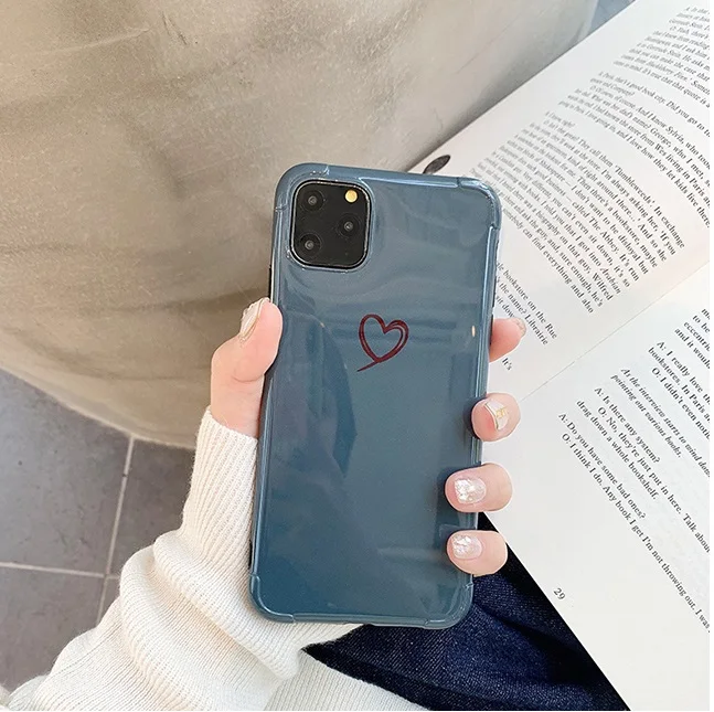 Озерный синий GlamPhone чехол сплошной цвет чехол для телефона с рисунком на тему любви для iPhone11Pro/Max X XS Max XR Мягкий силиконовый чехол для iPhone11 7 8 6 6s Plus чехол - Цвет: Озерный синий