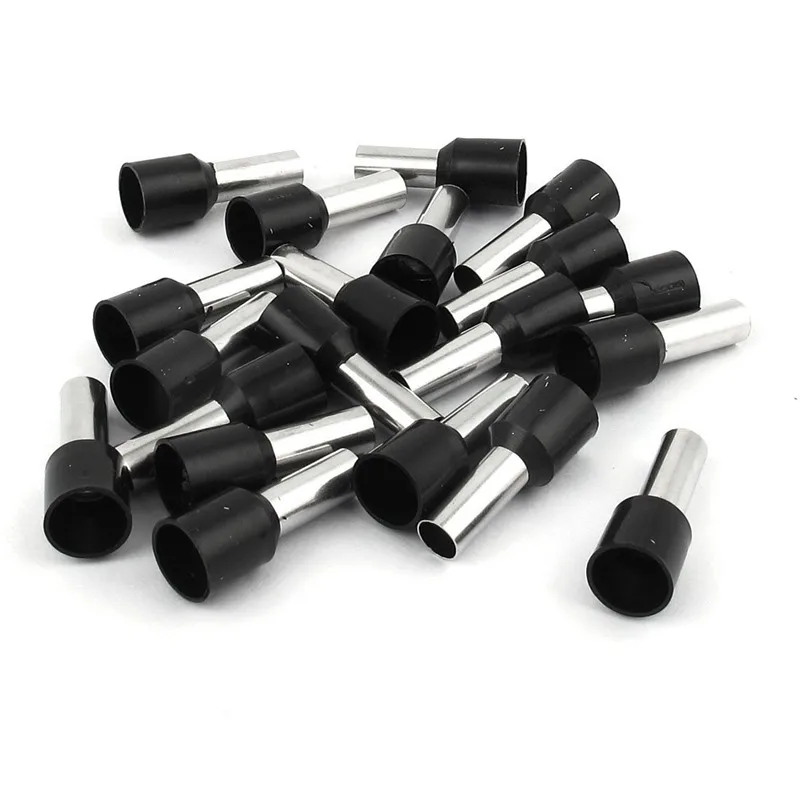 

Pre Insulated Ferrule Terminal Wire Connector E10-12 8AWG with 20 Piece, Black