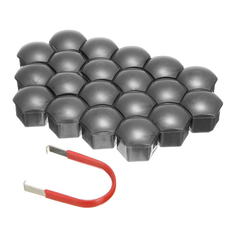 20pcs/set 17mm Gray Car Wheel Nut Bolt Head Cover Cap Dustproof Wheel Nut Bolt Tire Wheel Screw Bolts