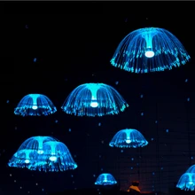 Новое поступление красочный оптоволоконный оптический светодиодный медузы люстра Рождество Новогодний Декор